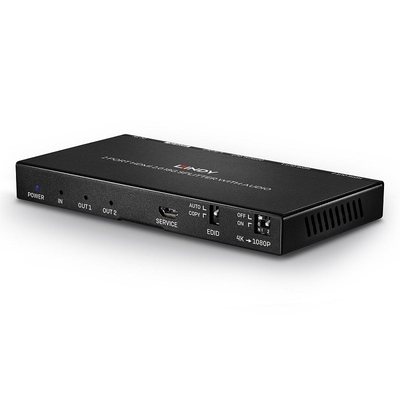 Video distribútor/splitter HDMI 1IN/2OUT UHD 4K (60Hz) 18G, Audio extraktor, Scaler, čierny