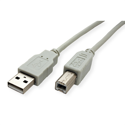 Kábel USB 2.0 A-B M/M 0.8m, High Speed, béžový