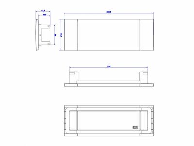 Power Frame Cover 3-pozície, 257 x 88 x 42 mm, hliníkový kryt, čierny aj zvnútra