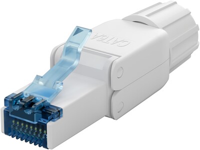 Konektor 8/8 RJ45 cat.6a, 10Gbit, netienený, na drôt, montáž bez klieští AWG 22-24, biely