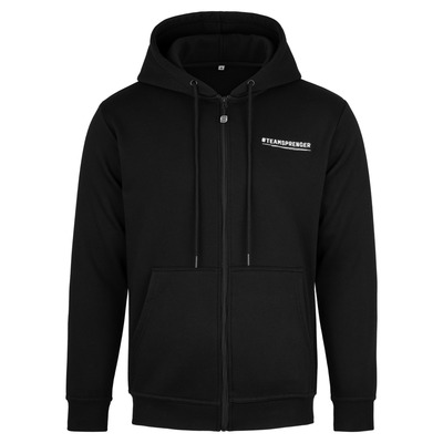 Mikina SPRENGER unisex s kapucňou na zips, zadné vrecko, čierna, XL, HS