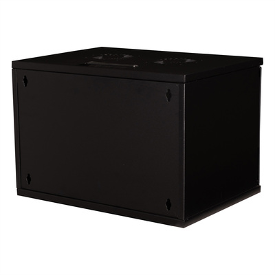 19" Rack na stenu 7U, čierny, 370x540x400 mm (HxWxD), RAL9005, BASIC