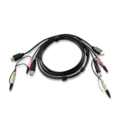 Sada káblov pre KVM HDMI M/M, USB-A M, USB-B M, 4x 3.5mm jack Audio, 1.8m