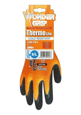 Pracovné rukavice Wonder Grip Thermo Lite WG-320, oranžové, veľkosť L/9