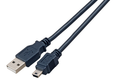 Kábel USB 2.0 A-MINI-B 5pin M/M 1.5m, High Speed, sivý