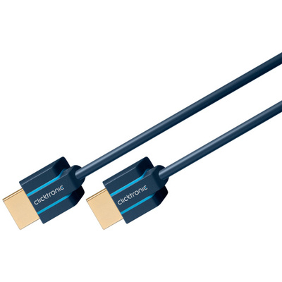 Kábel HDMI M/M 1.5m, Ultra High Speed+Eth, 4K@60Hz, HDMI 2.0, 18G, G pozl. kon., Modrý, Slim, C