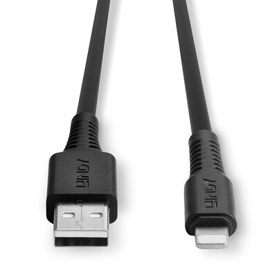 Kábel USB "Lightning" pre Apple, 2m, High Speed, čierny s MFI cert.