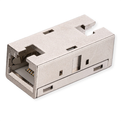 Spojka RJ45, cat.6a, tienená, kovová Gigabit, Slim