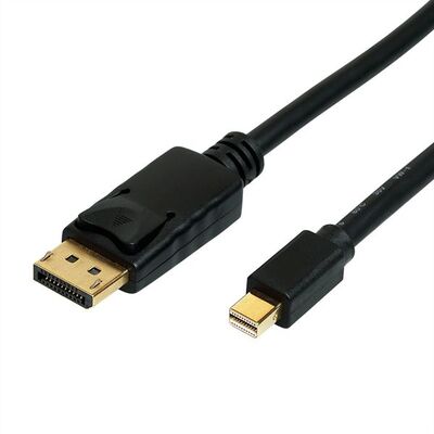 Kábel DisplayPort mini/DP M/M 2m, 8K@60Hz, DP v1.4, 32.4Gbit/s, čierny, pozl. konektor