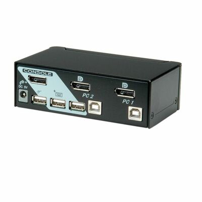 KVM switch/prepínač 2PC, DisplayPort, USB, USB hub