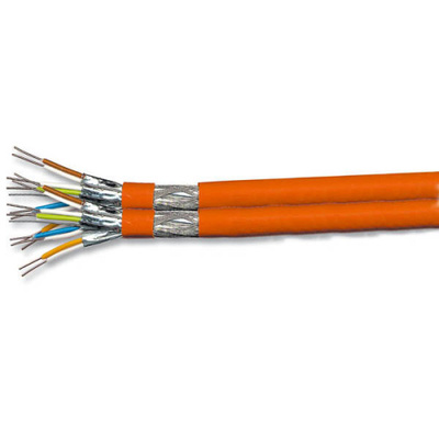 S/FTP (PiMF) drôt LSOH 100m cat.7, CPR Eca, AWG23, 1000Mhz, 10GBase-T, oranžový, meď, Dvojitý