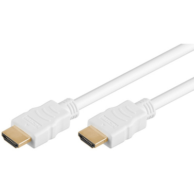 Kábel HDMI M/M 1.5m, High Speed+Eth, 4K@30Hz, HDMI 1.4, G pozl. kon., biely