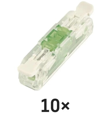 Spojka páčková, svorka bezskrutková, 2-pólová, 0.2-4.0mm², priehľadná, 10 ks/bal
