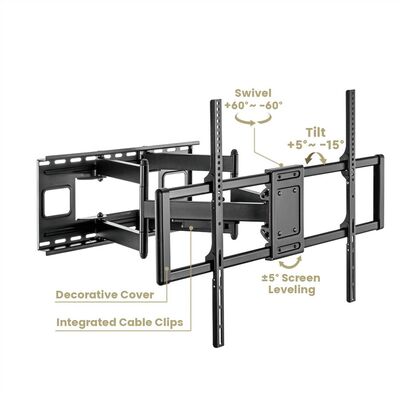Držiak pre TV 60-120" na stenu, max 120kg, rameno 703mm, VESA do 900x600, čierny