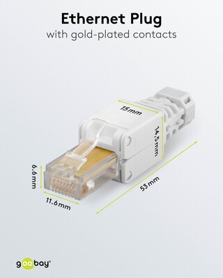 Konektor 8/8 RJ45 cat.5e, netienený, biely, beznástrojový (toolless)