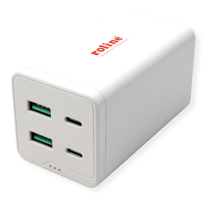 Nabíjačka USB 230V 4port, 2xUSB A, 2xUSB Typ C, 120W, Power Delivery, QC 3.0, kábel (C7) 1.2m, biela