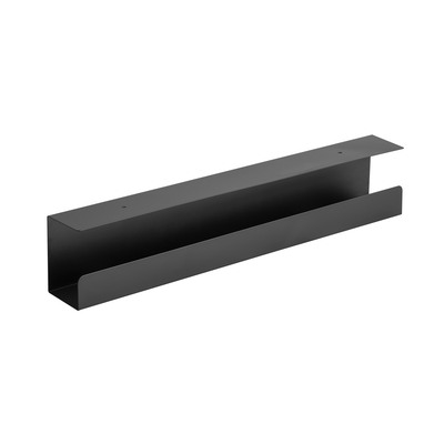 Káblový organizér, žľab na káble pod stôl, oceľ, 600x76x114mm (DxHxV), čierny