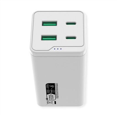 Nabíjačka USB 230V 4port, 2xUSB A, 2xUSB Typ C, 120W, Power Delivery, QC 3.0, kábel (C7) 1.2m, biela