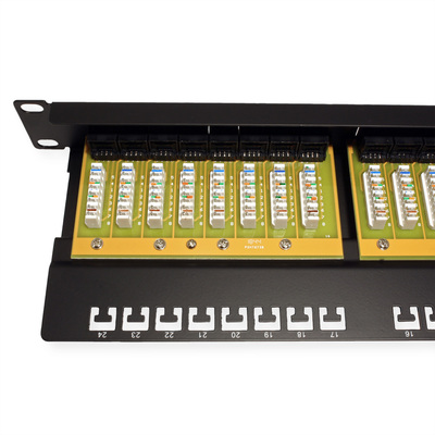 19" Patch panel 24port cat.6, netienený, 1U, čierny