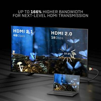 Kábel HDMI M/M 5m, Ultra High Speed+Eth, 10K@120Hz, HDMI 2.1, G, sivý, s certififikátom, Gold Line