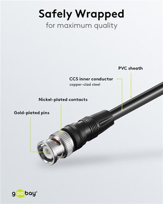 Kábel BNC-BNC M/M 5m, 50 Ohm, RG58, čierny