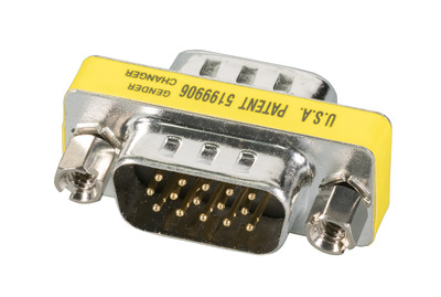 Adaptér/spojka D-SUB 9pin, DB9 M/F, mini, 1:1, kovový, RS232