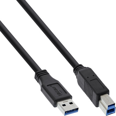 Kábel USB 3.2 Gen 1, A-B M/M 0.5m, 5Gbps, čierny