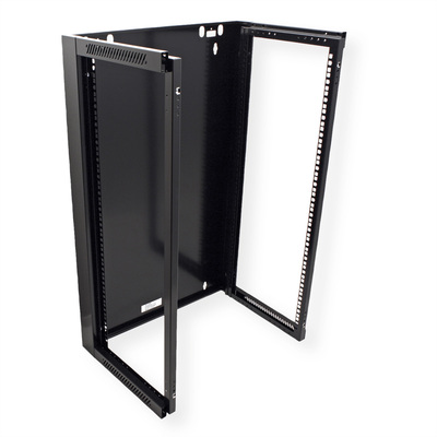 19" Rack na stenu 18U, čierny, 910x570x450mm (HxWxD), odnímateľné bočnice