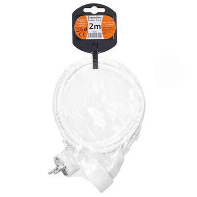 Predlžovačka 2m s 1 zásuvkou, 1.00mm², biela