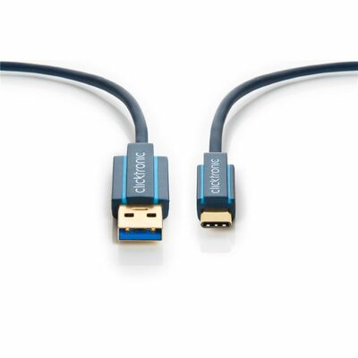 Kábel USB 3.0 AM/CM (3.1 Typ C) 2m, Super Speed, modrý, C