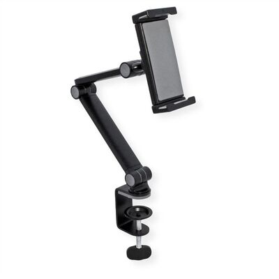 Držiak pre tablety 4.7-12.9" na stôl, univerzálny, max 1kg, rameno 470mm, čierny
