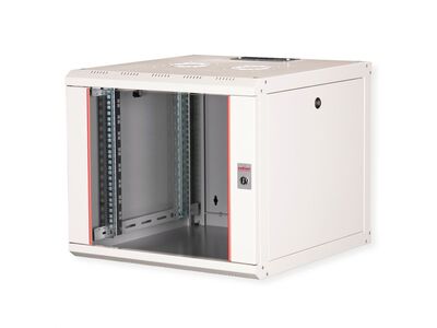 19" Rack na stenu 9U, sivý, 505x600x600 mm (HxWxD), RAL7035, PRO, odnímateľné bočnice