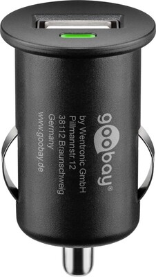 Nabíjačka USB do auta 1port, 1xUSB A, 1A, 5W, mini, čierna