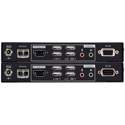 Predĺženie KVM cez Fibre Optic LC OM3 do 300m, DisplayPort v1.2, USB, 4K@60Hz, Audio, RS232