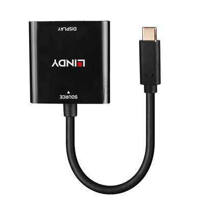 Adaptér USB 3.1 Typ C na DisplayPort 1.4 (4K@144Hz UHD), čierny, 21cm 