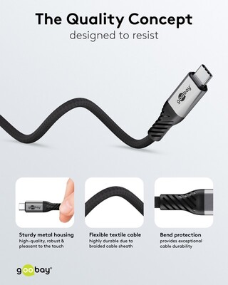 Kábel USB 4 Gen 3x2, Typ C CM/CM 1.5m, 80Gbps, PD 240w 48V5A, oplet, čierny