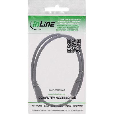 Kábel predlžovací DC 5.5mm / 2.5mm, AWG18, 2m, čierny