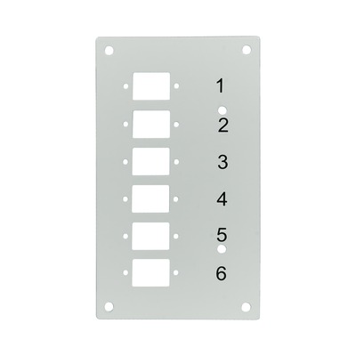 Predný panel pre optický patchpanel 53705.1V3, 6port (-LC-Duplex / SC Simplex / E2000), sivý