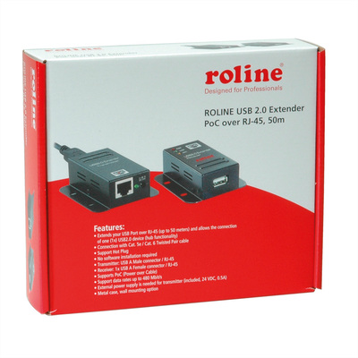 Predĺženie USB 2.0 cez TP do 50m, PoC (Power Over Cable)