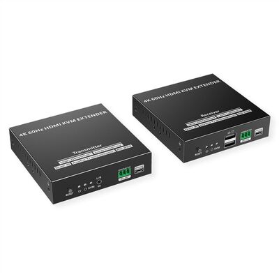 Predĺženie KVM cez TP/IP (LAN) do 120m, HDMI, USB, Audio, RS232, s lokálnym monitorom, 4K@60Hz