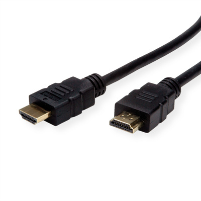 Kábel HDMI M/M 10m, High Speed+Eth, 4K@30Hz, HDMI 1.4, pozl. konektor, čierny, TPE, flexibilný