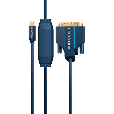 Kábel DisplayPort mini na DVI-D M/M 2m, jednosmerný, max. 1920x1200 @60Hz,modrý, pozl. konektor, C