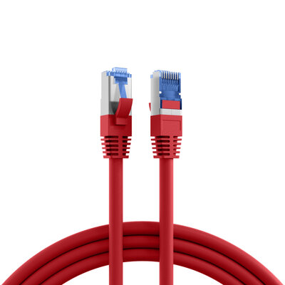 S/FTP (PiMF) Patchkábel LSOH 0.5m cat.7, červený, Cu, SuperFlex