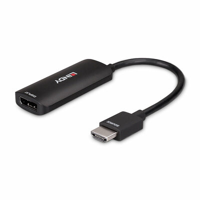 Konvertor HDMI na DisplayPort M/F podpora 4K UHD, 21.6Gbps, napájanie cez micro USB, 15.7cm, čierny