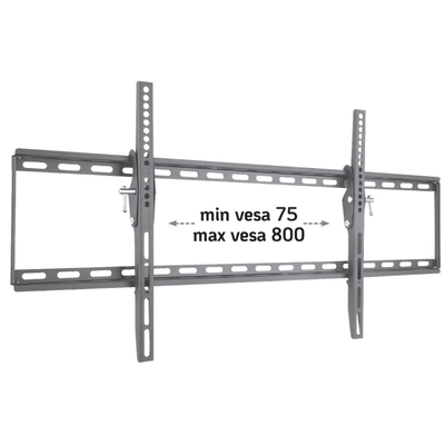 Držiak pre TV 42-80'' na stenu, max 60kg, s náklonom 12°, slim profil 36mm, VESA do 800x400, čierny 