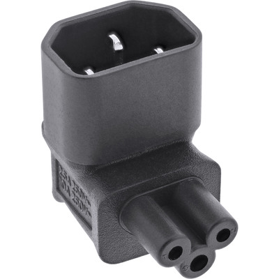 Adaptér C14/C5, F/M zahnutý 90°, čierny