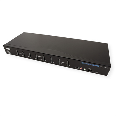 KVM switch/prepínač 8PC, USB, Audio, DVI-D