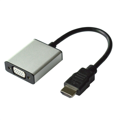 Adaptér HDMI na VGA+audio 15cm čierny, napájanie micro USB