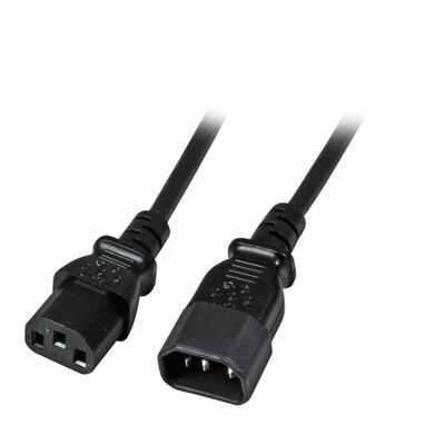 Kábel sieťový 230V predlžovací, C13 - C14, 1.8m, LSOH, 1.00mm², 10A, čierny