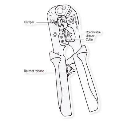 Kliešte krimpovacie na konektor RJ45 (8P8C), s nastavitelnou čeľustou pre konektor na lanko / drôt